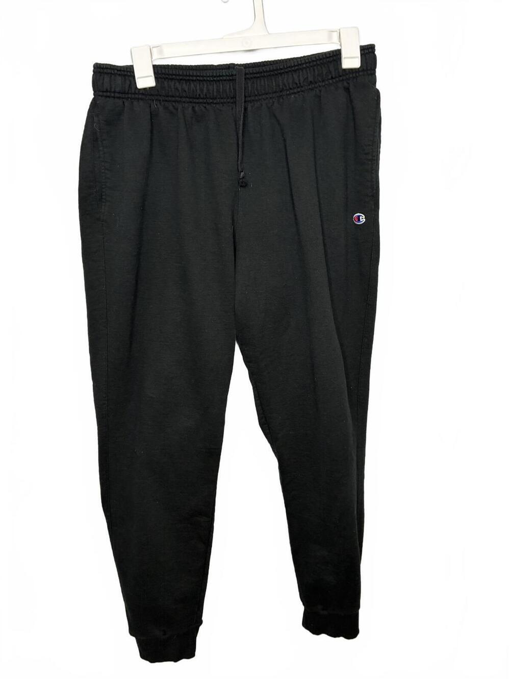 Champion Men's 2x Black Jogger Sweatpants with Elastic Waist Drawstring